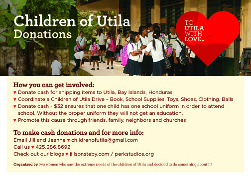 Poster for ways to get involved with Children of Utila