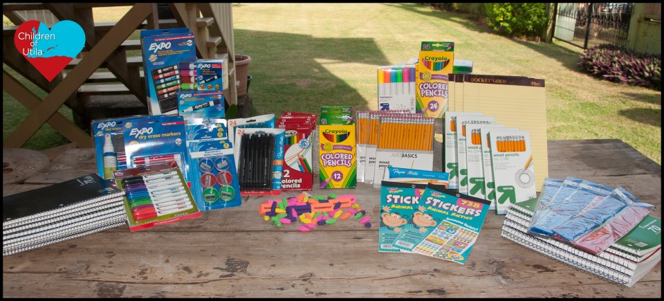 School/teacher supplies donated by couple from Minnesota for the teachers at the public school on Utila, Honduras